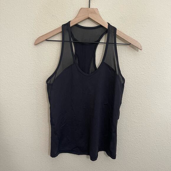 Lululemon Ace Tank Scoop Neck Racerback Mesh Panel Lullure Slim Fit Top Black 4 - Picture 6 of 12